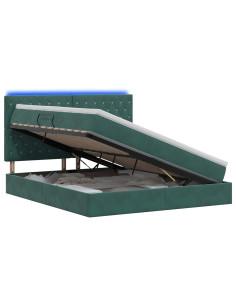 Letto con contenitore LED e materasso Verde Scuro 180 x 200 cm 2
