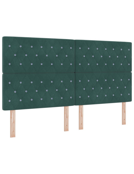 Letto con contenitore LED e materasso Verde Scuro 180 x 200 cm