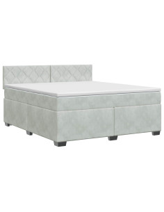 Letto box spring con materasso Grigio Chiaro 160 x 200 cm 2