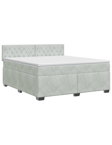 Letto box spring con materasso Grigio Chiaro 180 x 200 cm
