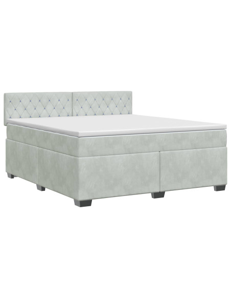 Letto box spring con materasso Grigio Chiaro 180 x 200 cm