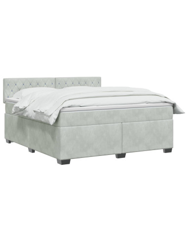 Letto box spring con materasso Grigio Chiaro 180 x 200 cm