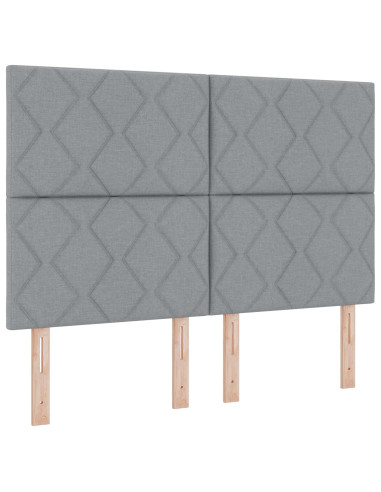 Letto con contenitore LED e materasso Grigio Chiaro