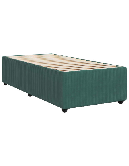 Letto box spring con materasso Verde Scuro 80 x 200 cm Velluto