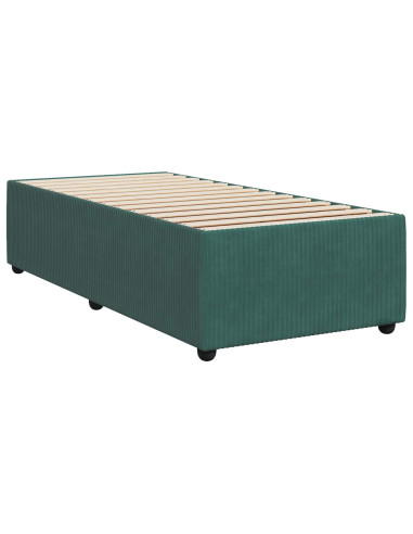 Letto box spring con materasso Verde Scuro 90 x 190 cm Velluto