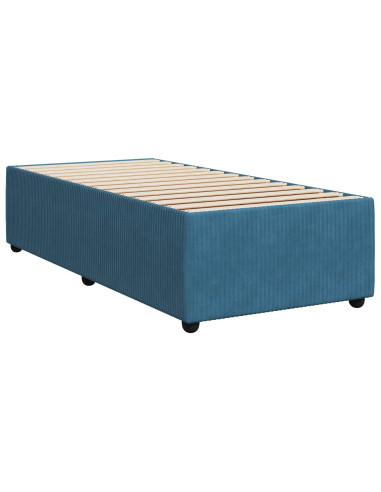 Letto box spring con materasso Blu 100 x 200 cm Velluto