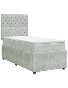 Letto box spring con materasso Grigio Chiaro 100 x 200 cm 2