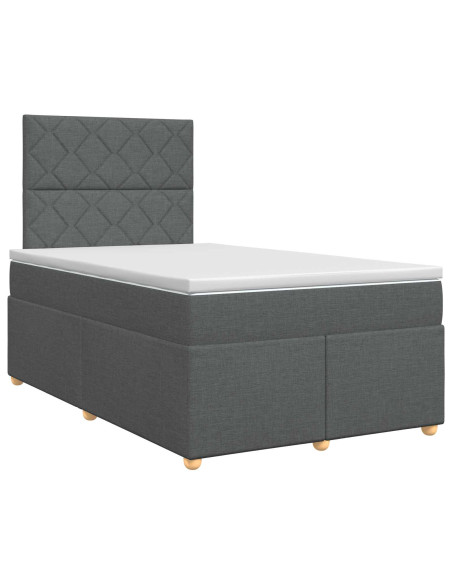 Letto box spring con materasso Grigio Scuro 120 x 190 cm