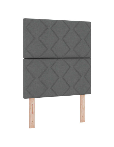Letto box spring con materasso Grigio Scuro 80 x 200 cm Tessuto