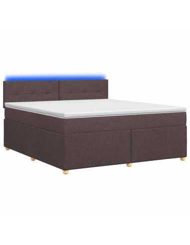 Letto box spring con materasso Marrone Scuro 180 x 200 cm