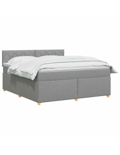 Letto box spring con materasso Grigio Chiaro 160 x 200 cm 2