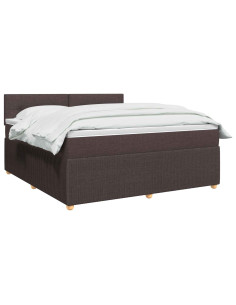Letto box spring con materasso Marrone Scuro 180 x 200 cm 2