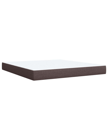 Letto box spring con materasso Marrone Scuro 180 x 200 cm