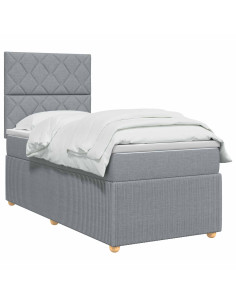 Letto box spring con materasso Grigio Chiaro 80 x 200 cm 2