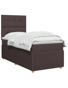 Letto box spring con materasso Marrone Scuro 90 x 190 cm 2