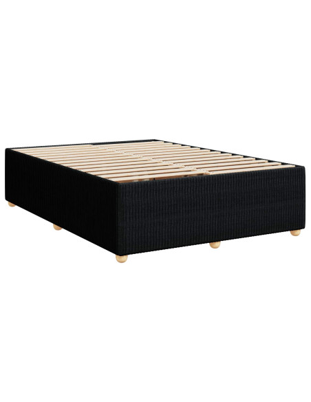 Letto box spring con materasso Nero 140 x 190 cm Tessuto