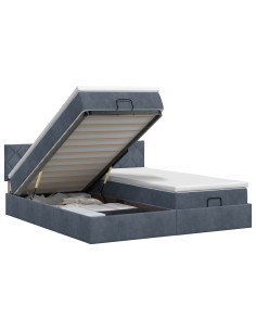 Letto ottomano con materasso 2 pz Grigio Scuro Velluto 2