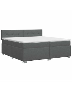Letto box spring con materasso Grigio Scuro 200 x 200 cm 2