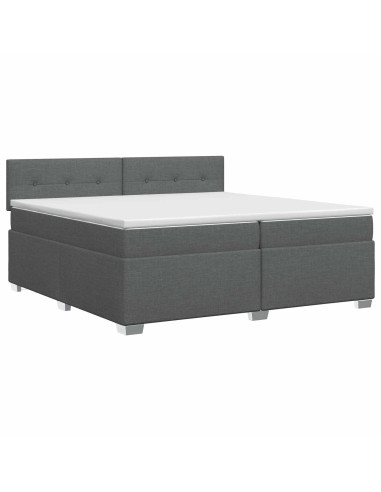 Letto box spring con materasso Grigio Scuro 200 x 200 cm