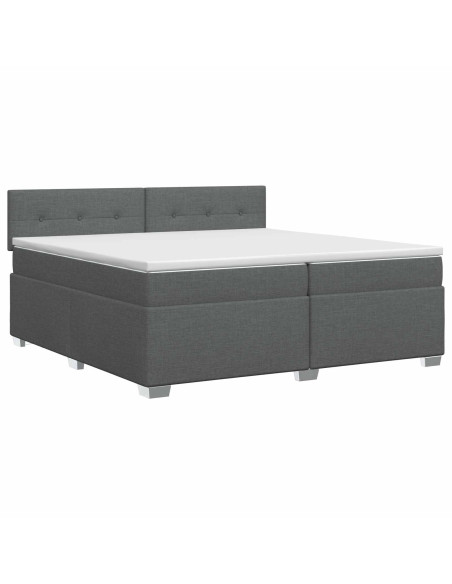 Letto box spring con materasso Grigio Scuro 200 x 200 cm