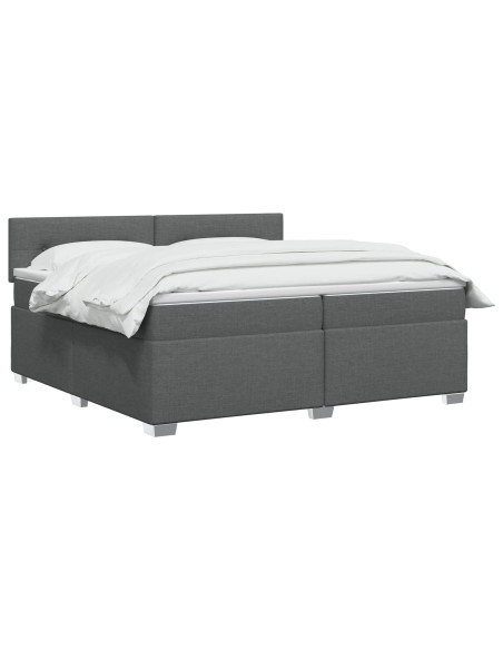 Letto box spring con materasso Grigio Scuro 200 x 200 cm