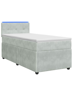 Letto box spring con materasso Grigio Chiaro 80 x 200 cm 2