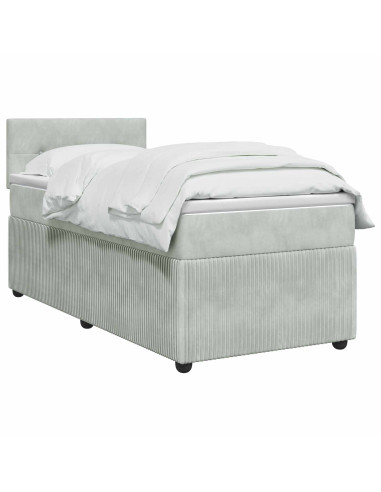 Letto box spring con materasso Grigio Chiaro 80 x 200 cm