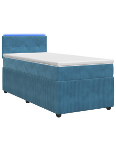 Letto box spring con materasso Blu 80 x 200 cm Velluto 2