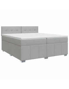 Letto box spring con materasso Grigio Chiaro 200 x 200 cm 2