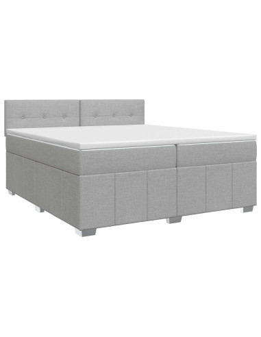 Letto box spring con materasso Grigio Chiaro 200 x 200 cm