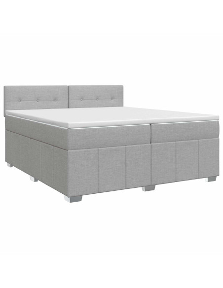 Letto box spring con materasso Grigio Chiaro 200 x 200 cm
