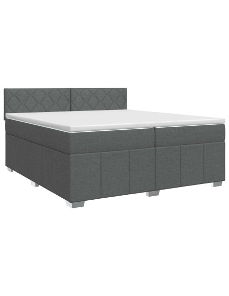Letto box spring con materasso Grigio Scuro 200 x 200 cm