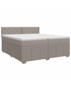 Letto box spring con materasso Tortora 200 x 200 cm Tessuto 2