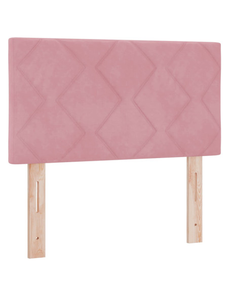 Letto con Box Spring, Materasso e LED Rosa 80 x 200 cm Velluto