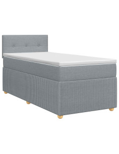 Letto box spring con materasso Grigio Chiaro 80 x 200 cm 2