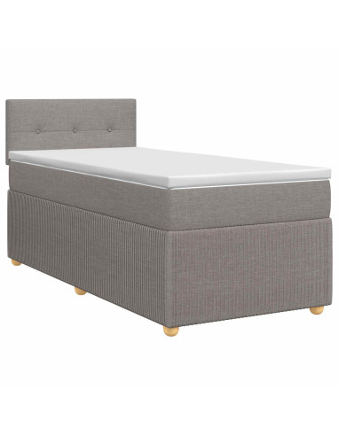 Letto box spring con materasso Tortora 80 x 200 cm Tessuto