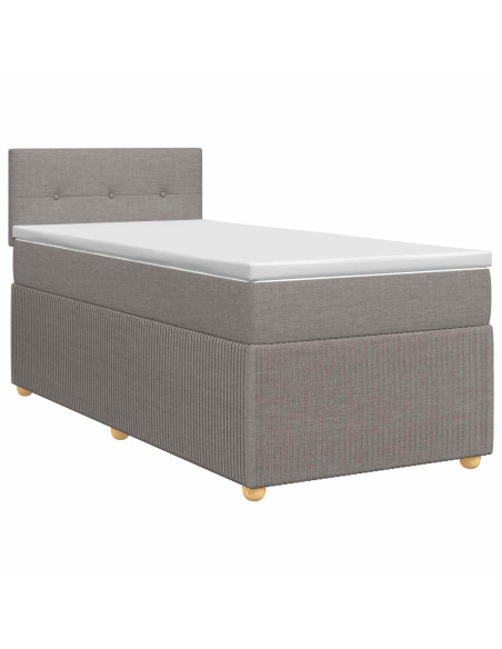 Letto box spring con materasso Tortora 80 x 200 cm Tessuto