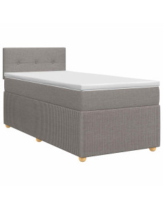 Letto box spring con materasso Tortora 90 x 200 cm Tessuto 2