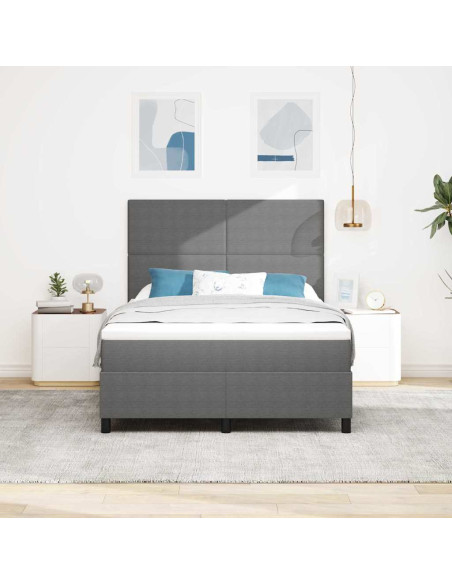 Letto a Sorgente LED Grigio chiaro e bianco 160 x 200 cm