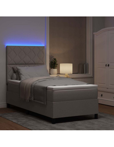 Letto a molle con strisce LED Talpa 90 x 200 cm Tessuto