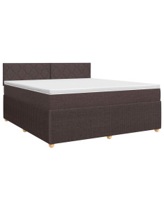 Letto box spring con materasso Marrone Scuro 180 x 200 cm 2