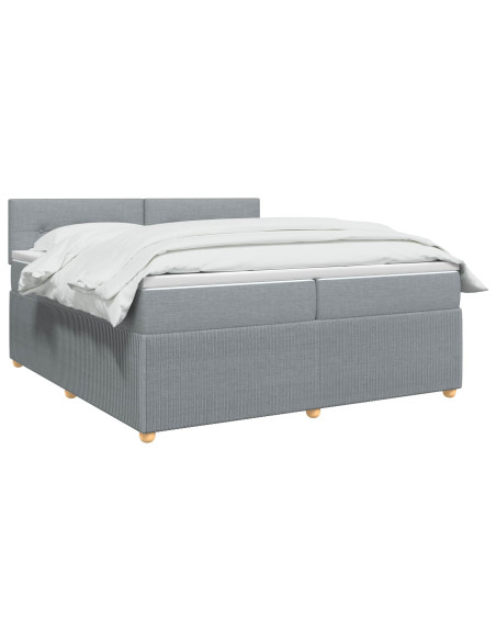 Letto box spring con materasso Grigio Chiaro 200 x 200 cm