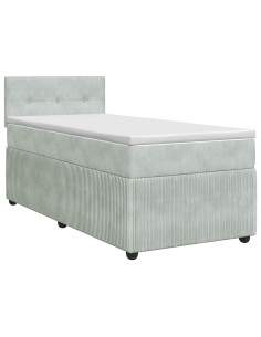 Letto box spring con materasso Grigio Chiaro 80 x 200 cm 2