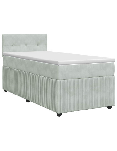 Letto box spring con materasso Grigio Chiaro 80 x 200 cm