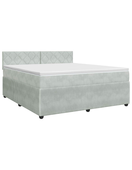 Letto box spring con materasso Grigio Chiaro 160 x 200 cm
