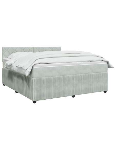 Letto box spring con materasso Grigio Chiaro 160 x 200 cm