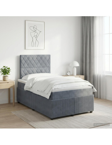 Letto box spring con materasso Grigio Scuro 120 x 190 cm
