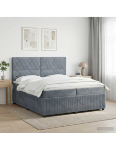 Letto box spring con materasso Grigio Scuro 200 x 200 cm
