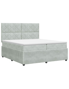 Letto box spring con materasso Grigio Chiaro 200 x 200 cm 2