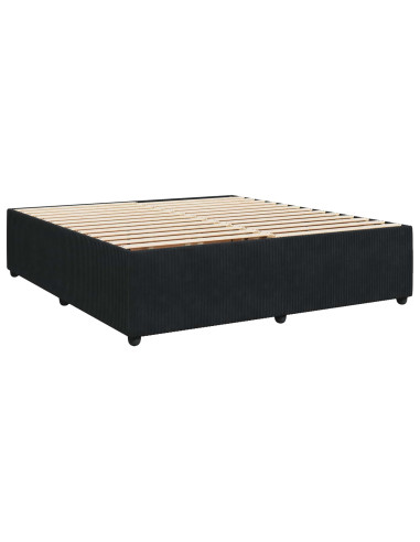 Letto box spring con materasso Nero 200 x 200 cm Velluto